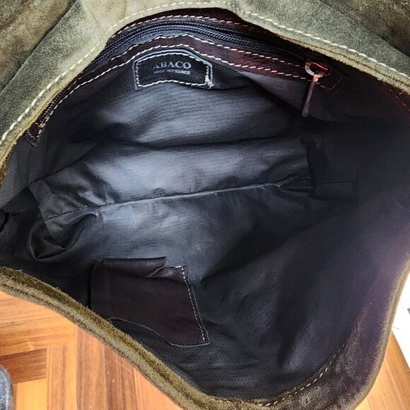 Abaco Paris Green Suede Flap-Over Shoulder Bag - Picture 14 of 16